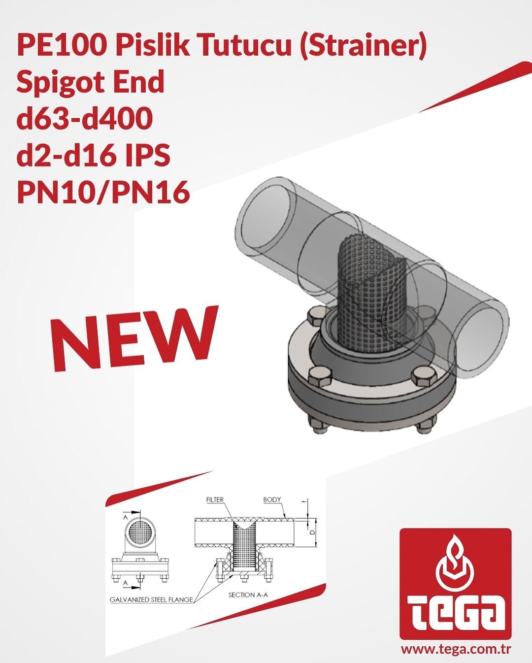NEW PE100 Pislik Tutucu (Strainer)