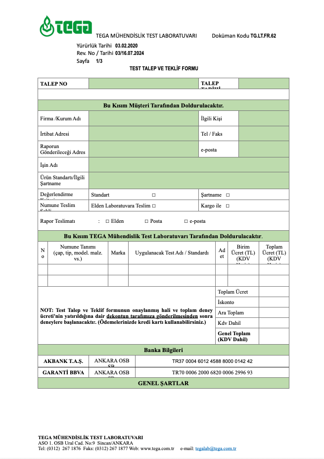 Tega | TEGA TEST LABORATORY