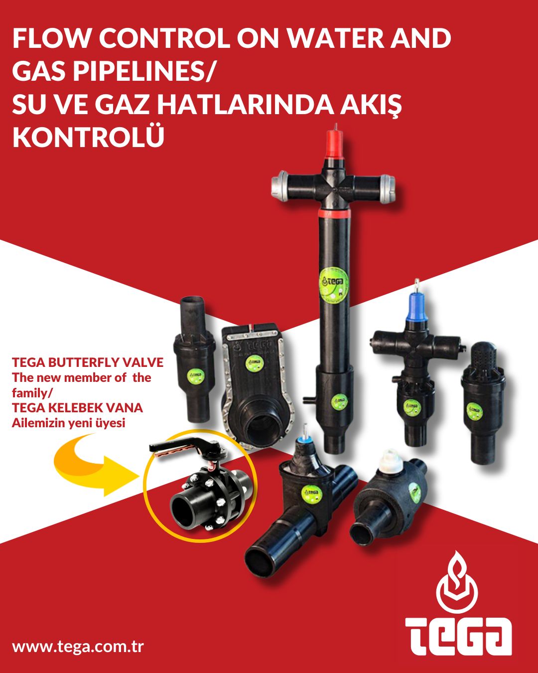 Tega | FLOW CONTROL ON WATER AND GAS PIPELINES